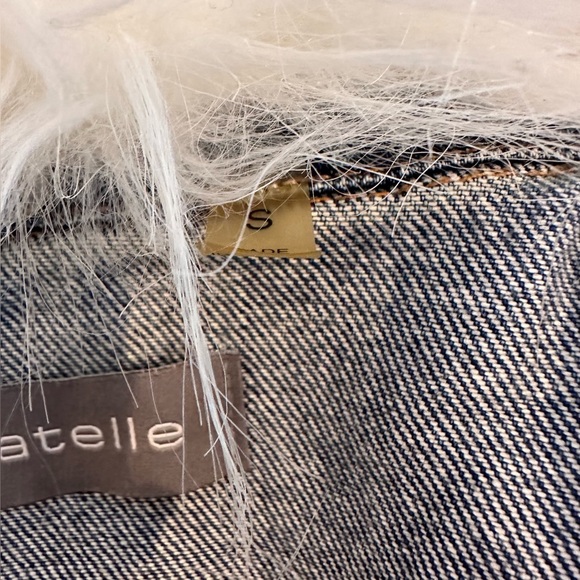 Bagatelle Denim Jacket w/ Removable Faux Fur Collar Cropped Excellent Condition - Picture 4 of 4